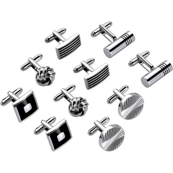 Men's Cufflinks Cuff Links for Men, Stainless Steel Tuxedo Shirt Cuff Links Set - Picture 1 of 6